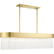 Gold Six Light Metal Dimmable Chandelier With Shades