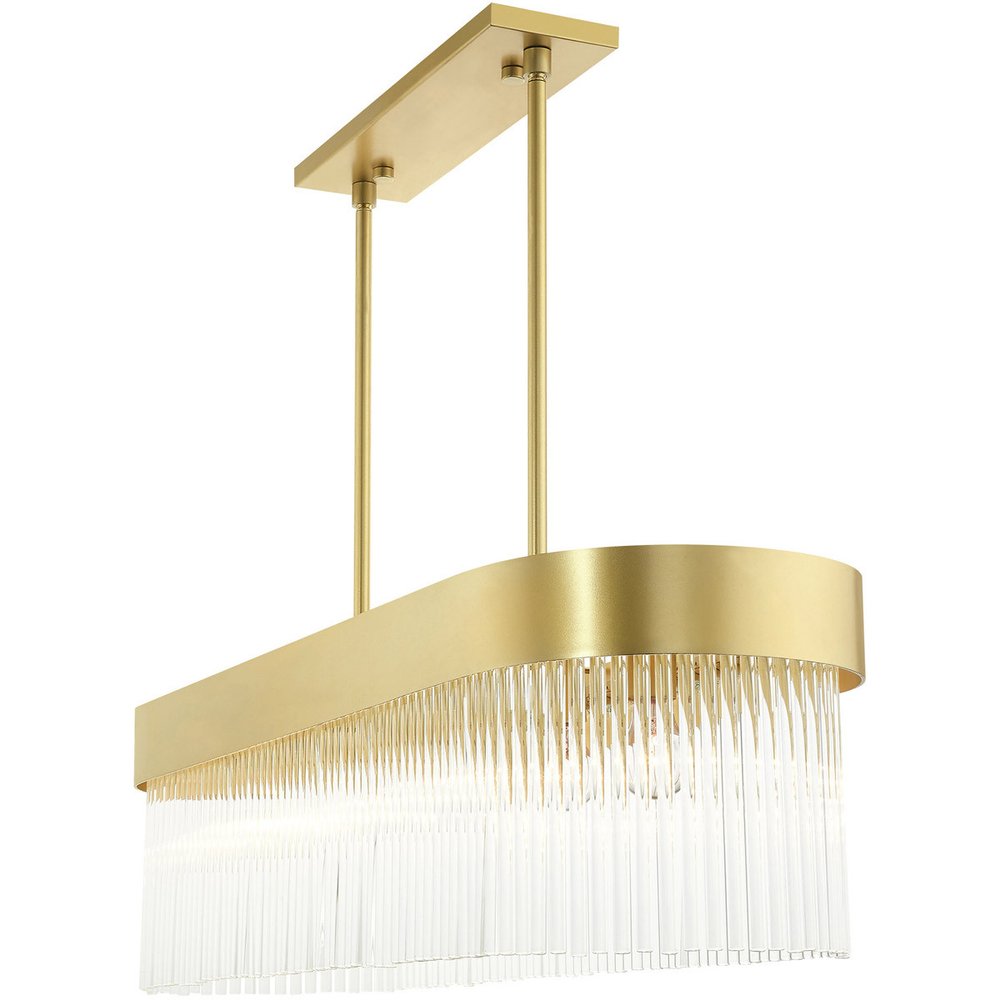 Gold Six Light Metal Dimmable Chandelier With Shades