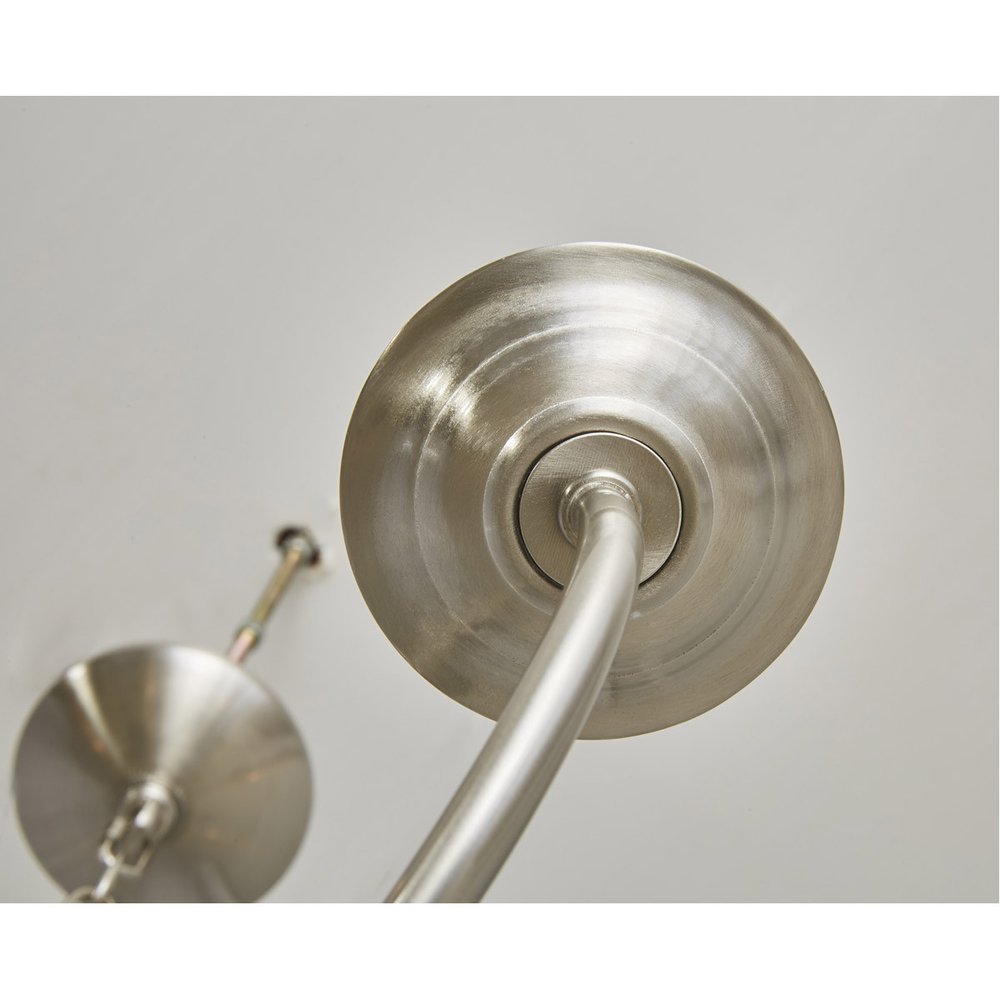 Nickel Six Light Metal Dimmable Chandelier With Shades
