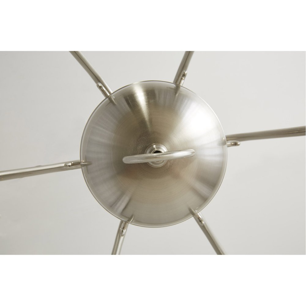 Nickel Six Light Metal Dimmable Chandelier With Shades