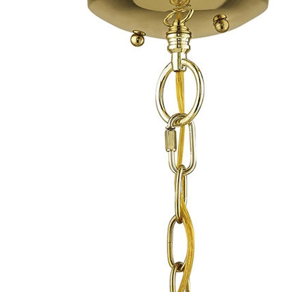 Brass Three Light Metal Dimmable Chandelier With Shades