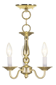 Brass Three Light Metal Dimmable Chandelier With Shades