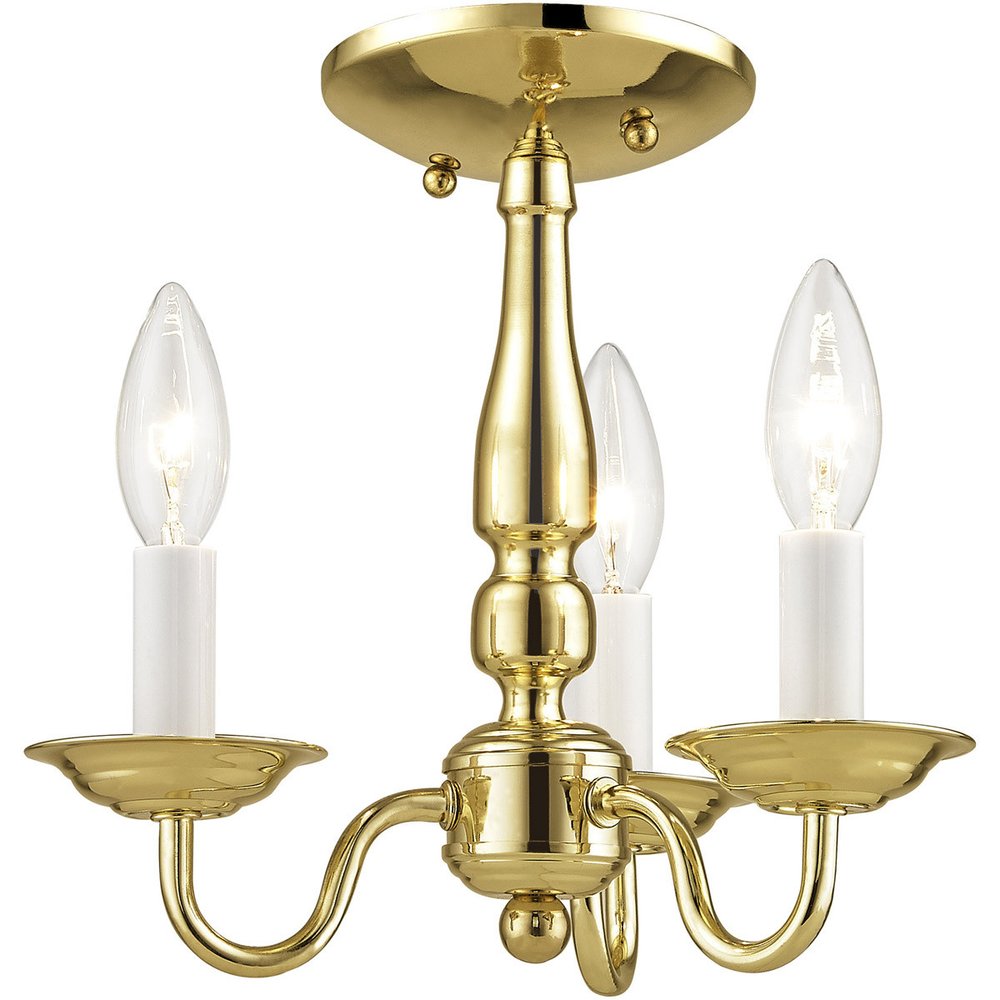 Brass Three Light Metal Dimmable Chandelier With Shades