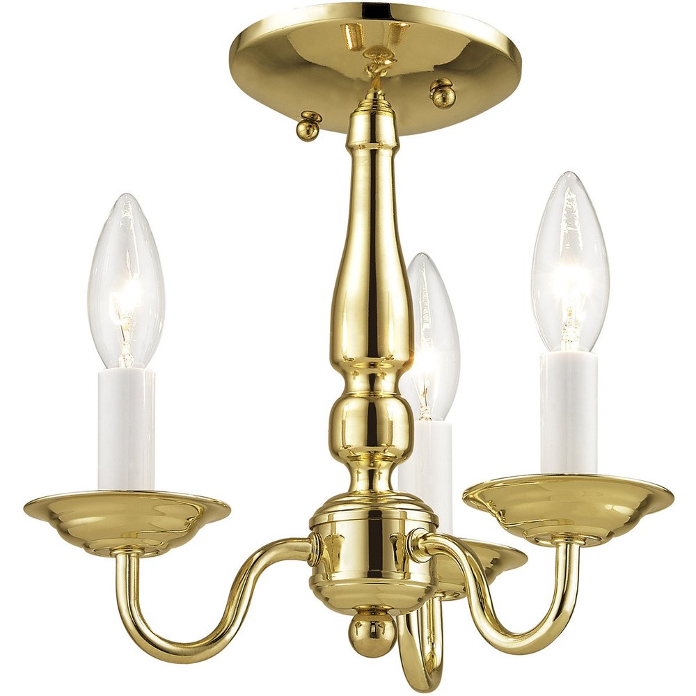 Brass Three Light Metal Dimmable Chandelier With Shades