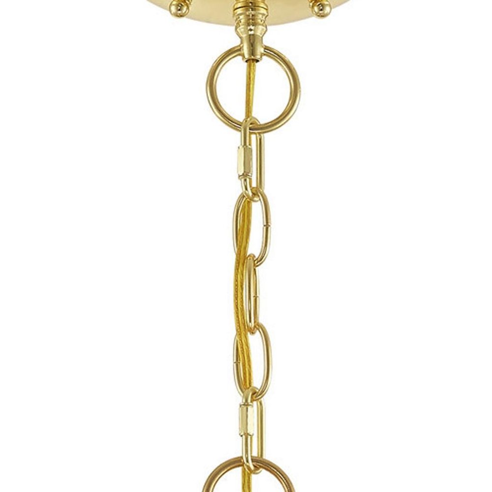 Brass Five Light Metal Dimmable Chandelier With Shades
