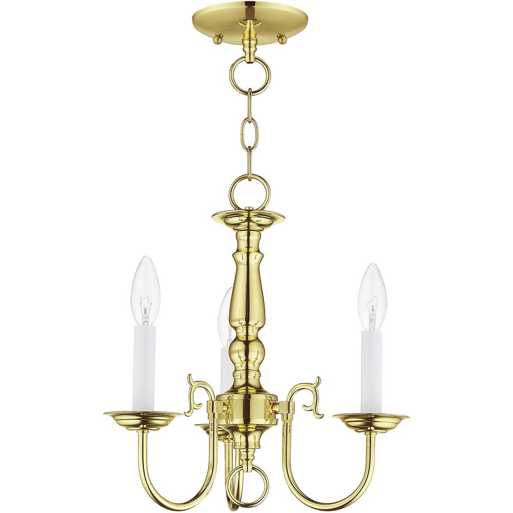 Brass Three Light Metal Dimmable Chandelier With Shades