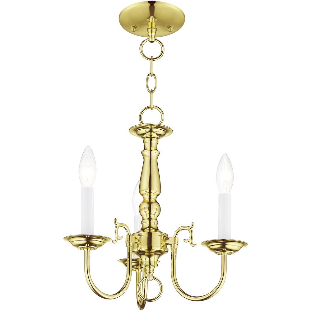 Brass Three Light Metal Dimmable Chandelier With Shades