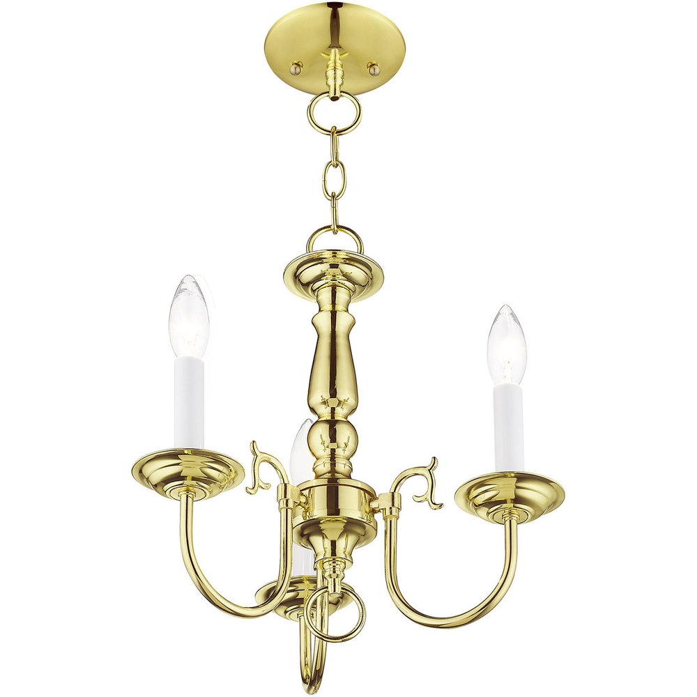 Brass Three Light Metal Dimmable Chandelier With Shades