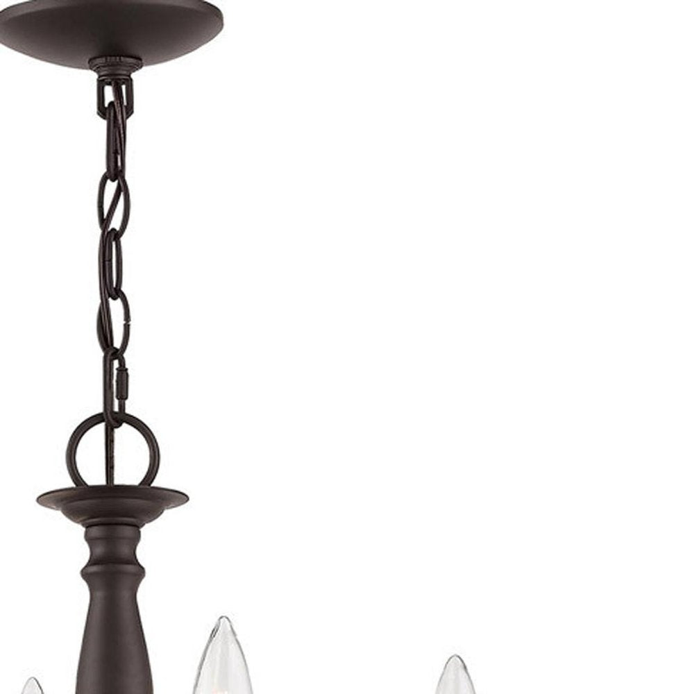 Bronze Twelve Light Metal Dimmable Chandelier With Shades