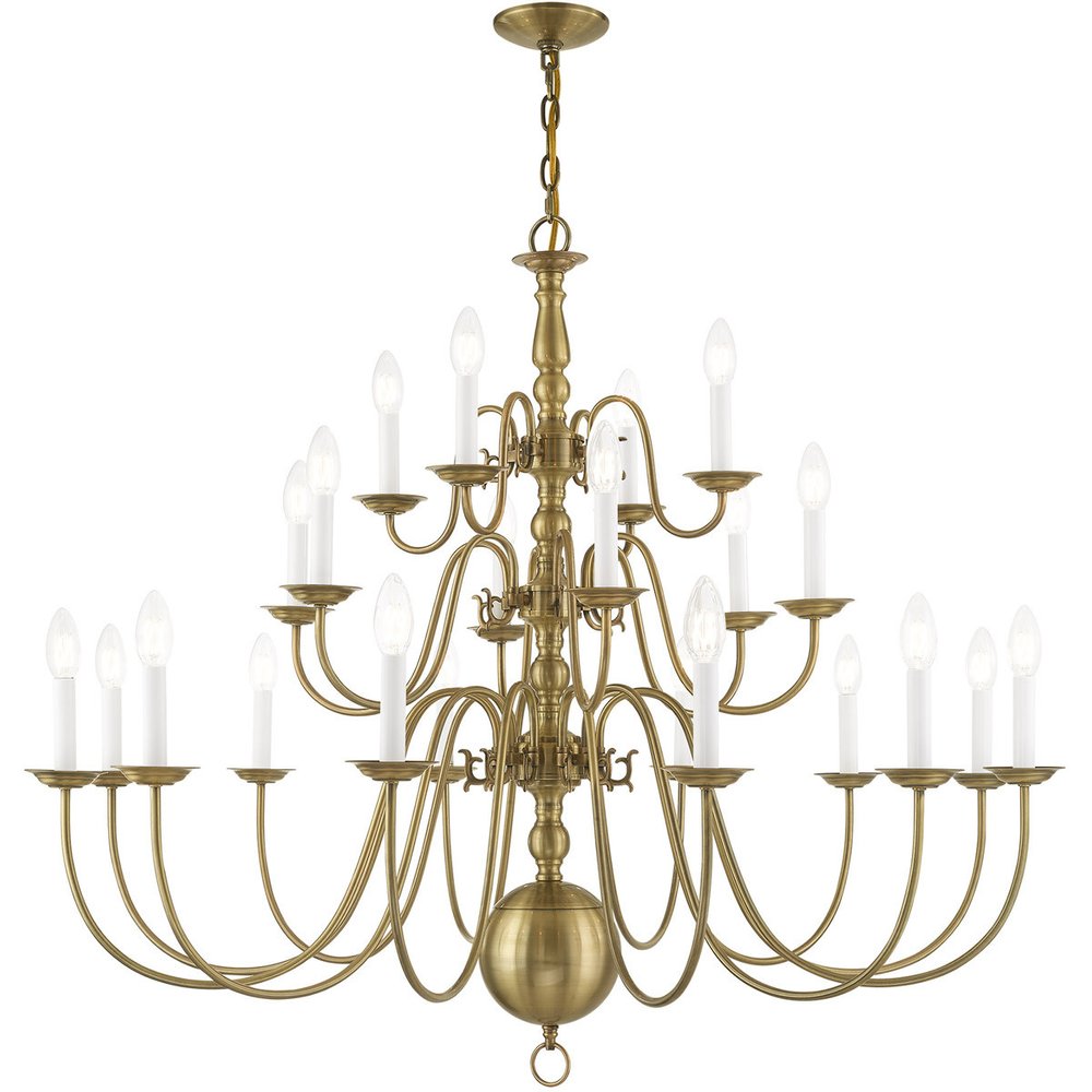 Antiqued Brass Multi Light Metal Dimmable Chandelier With Shades