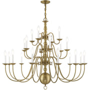 Antiqued Brass Multi Light Metal Dimmable Chandelier With Shades