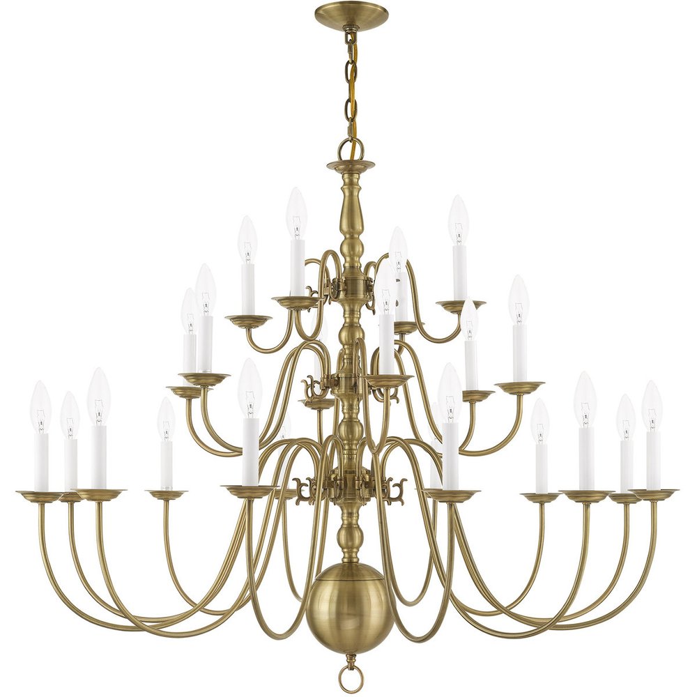 Antiqued Brass Multi Light Metal Dimmable Chandelier With Shades