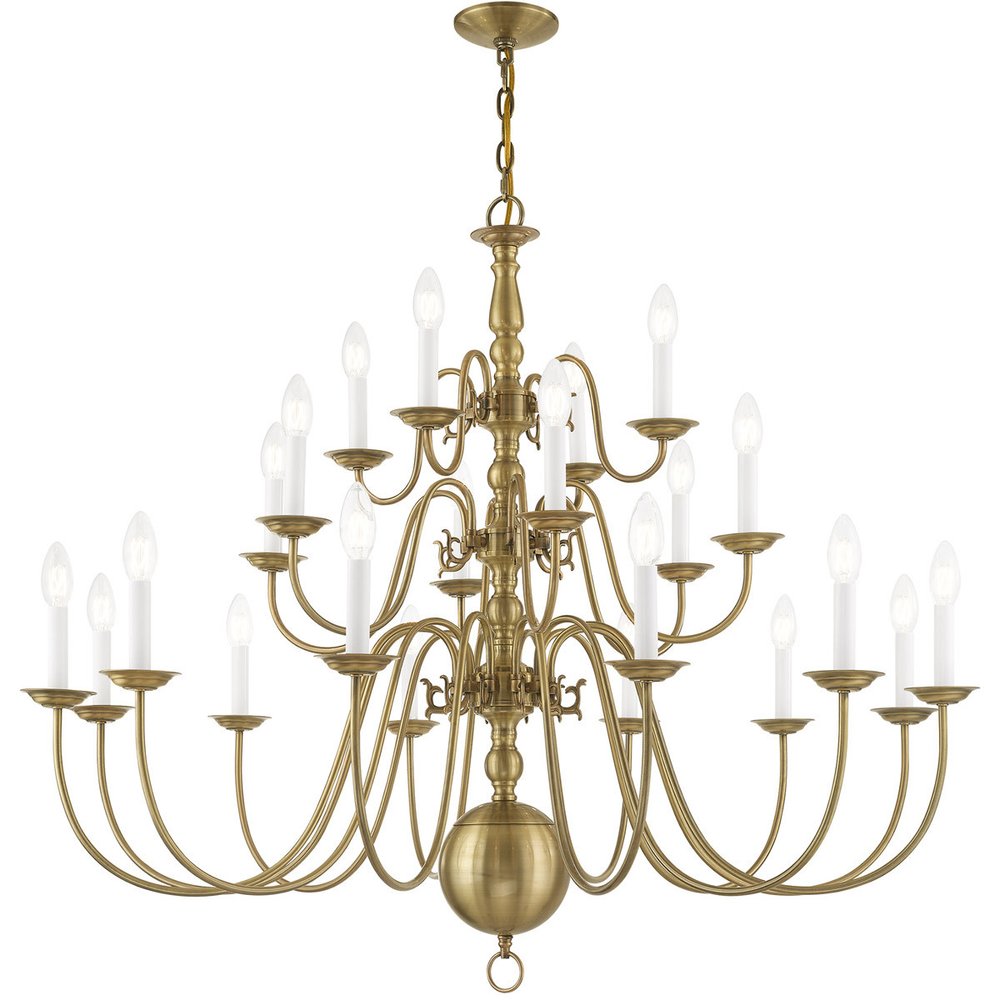 Antiqued Brass Multi Light Metal Dimmable Chandelier With Shades