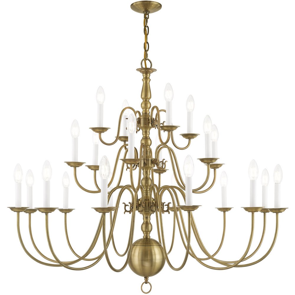 Antiqued Brass Multi Light Metal Dimmable Chandelier With Shades