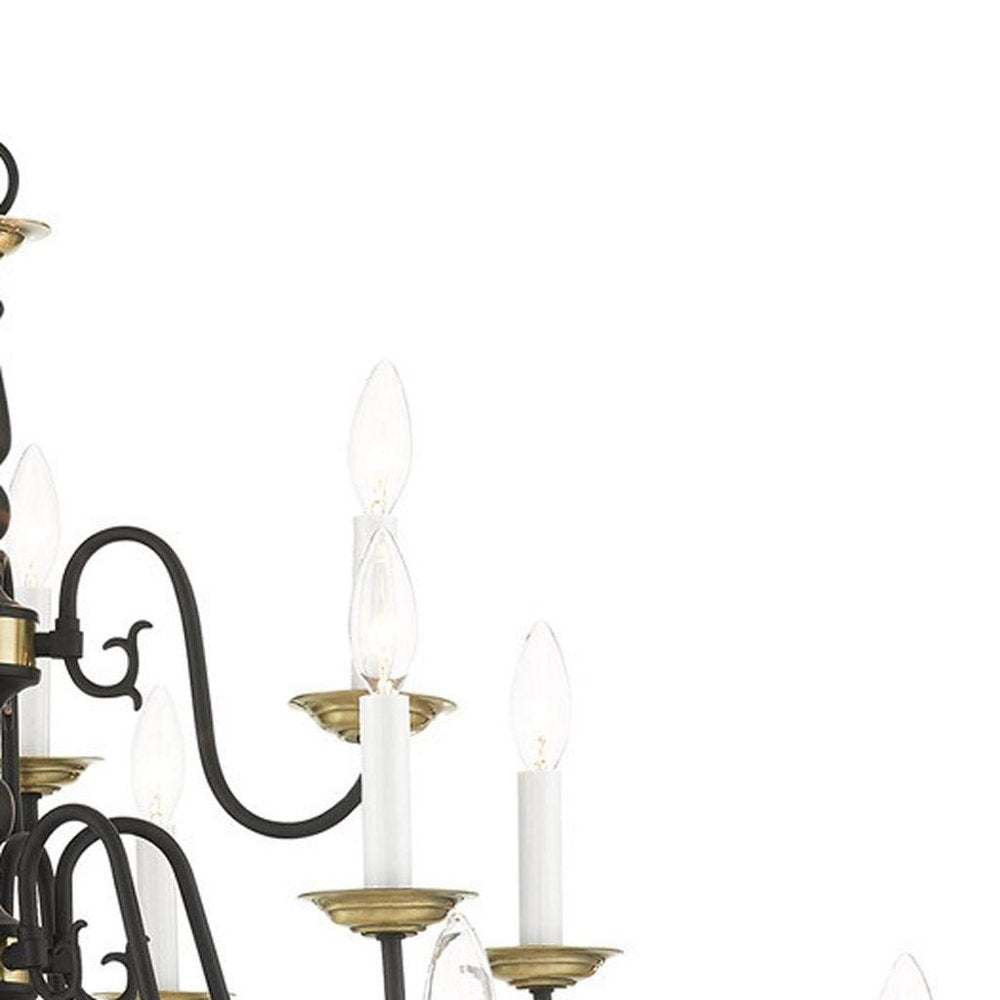 Black Multi Light Metal Dimmable Chandelier With Shades