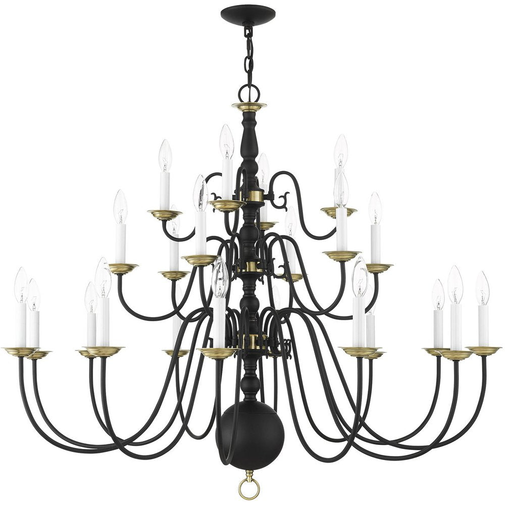 Black Multi Light Metal Dimmable Chandelier With Shades
