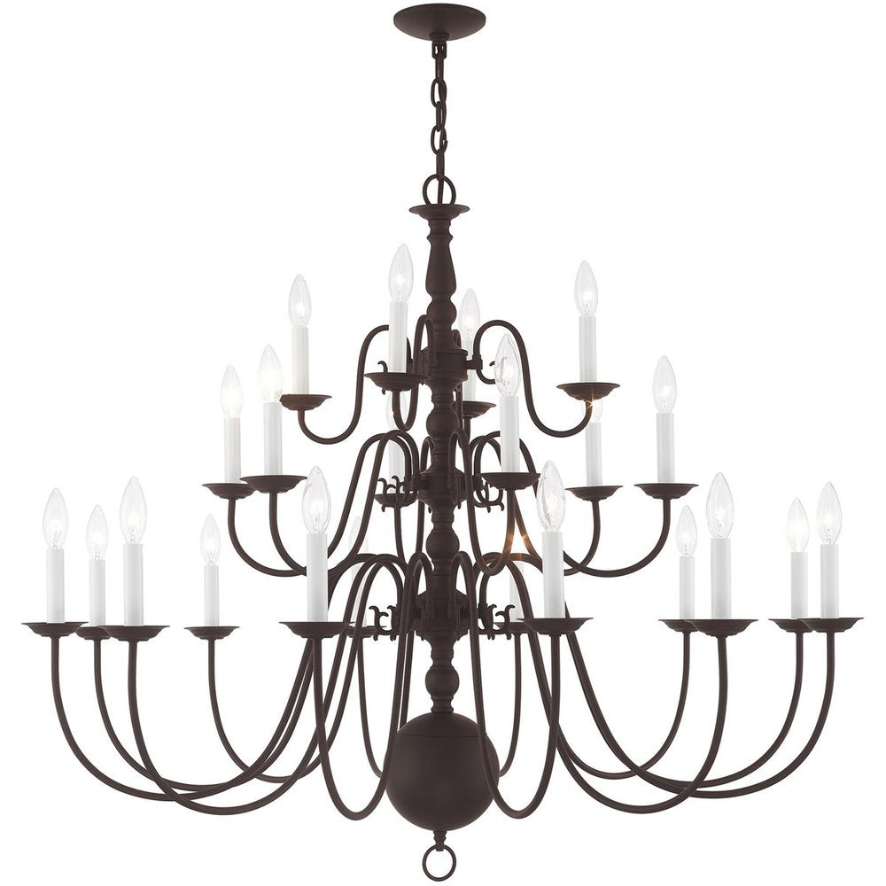 Bronze Multi Light Metal Dimmable Chandelier With Shades