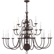 Bronze Multi Light Metal Dimmable Chandelier With Shades
