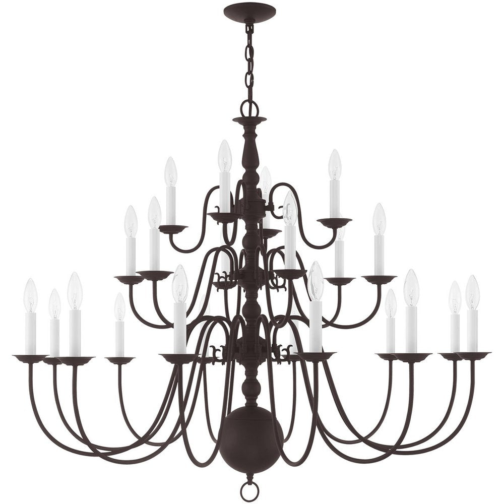 Bronze Multi Light Metal Dimmable Chandelier With Shades