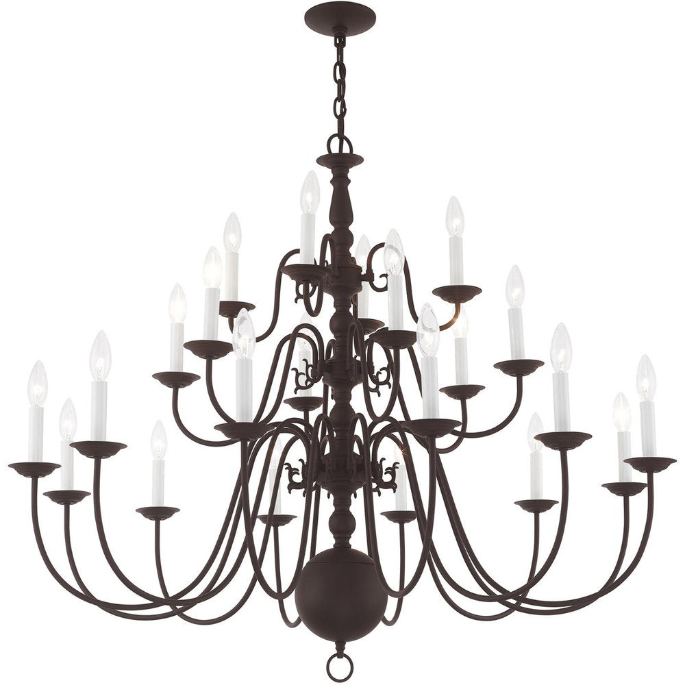 Bronze Multi Light Metal Dimmable Chandelier With Shades