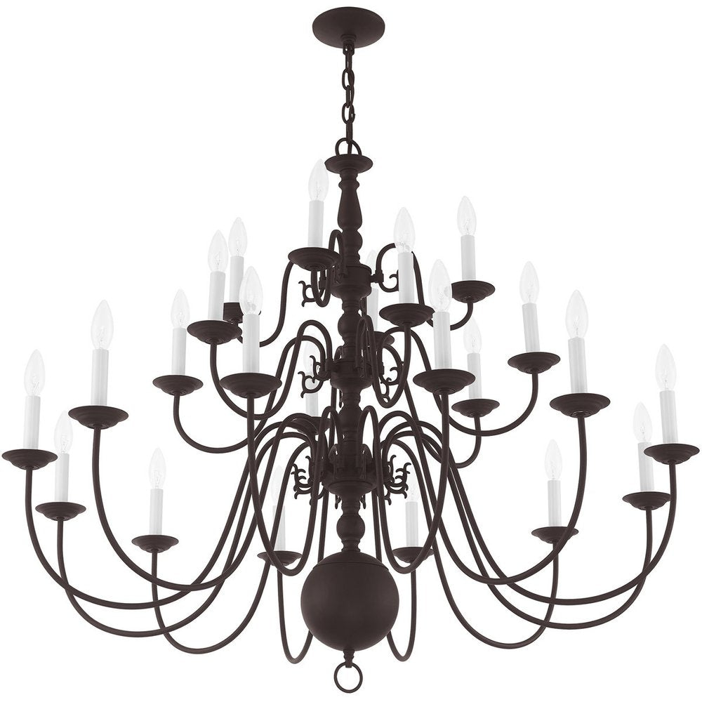 Bronze Multi Light Metal Dimmable Chandelier With Shades