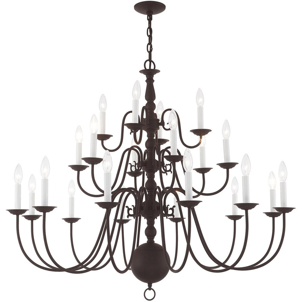Bronze Multi Light Metal Dimmable Chandelier With Shades