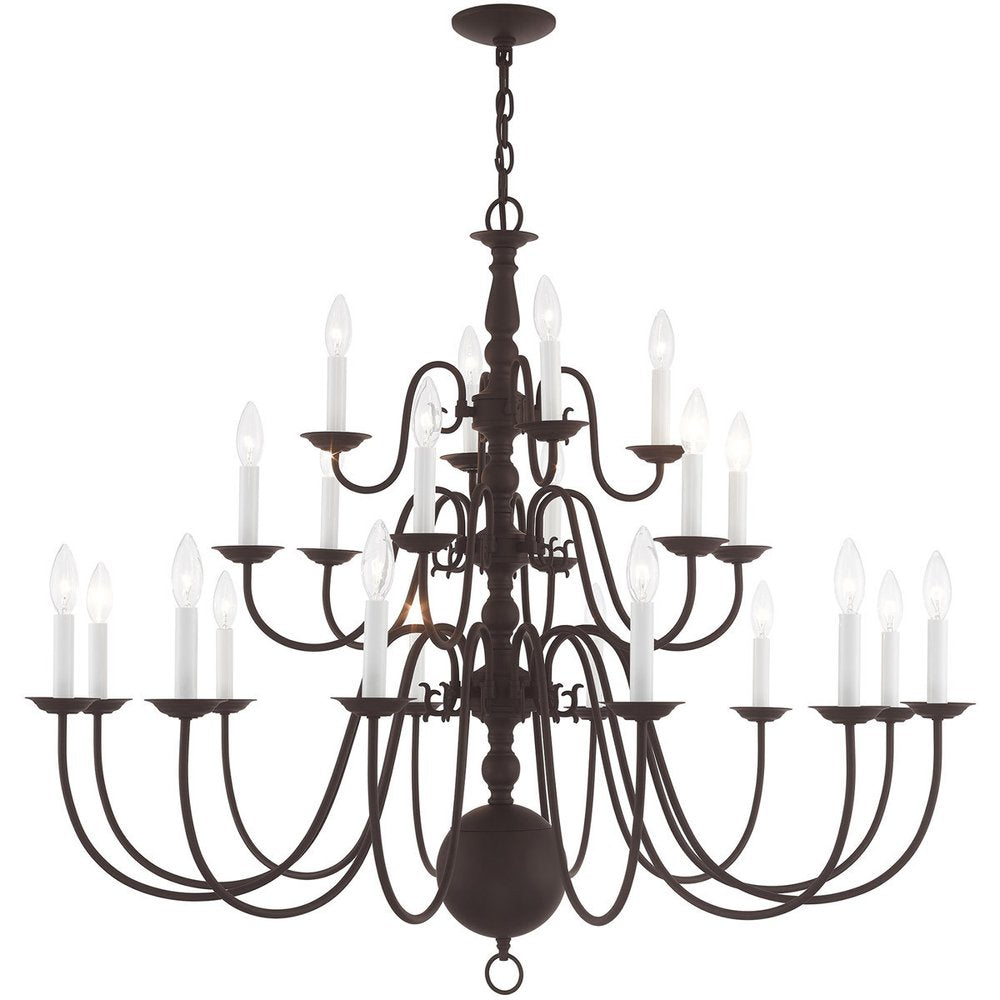Bronze Multi Light Metal Dimmable Chandelier With Shades