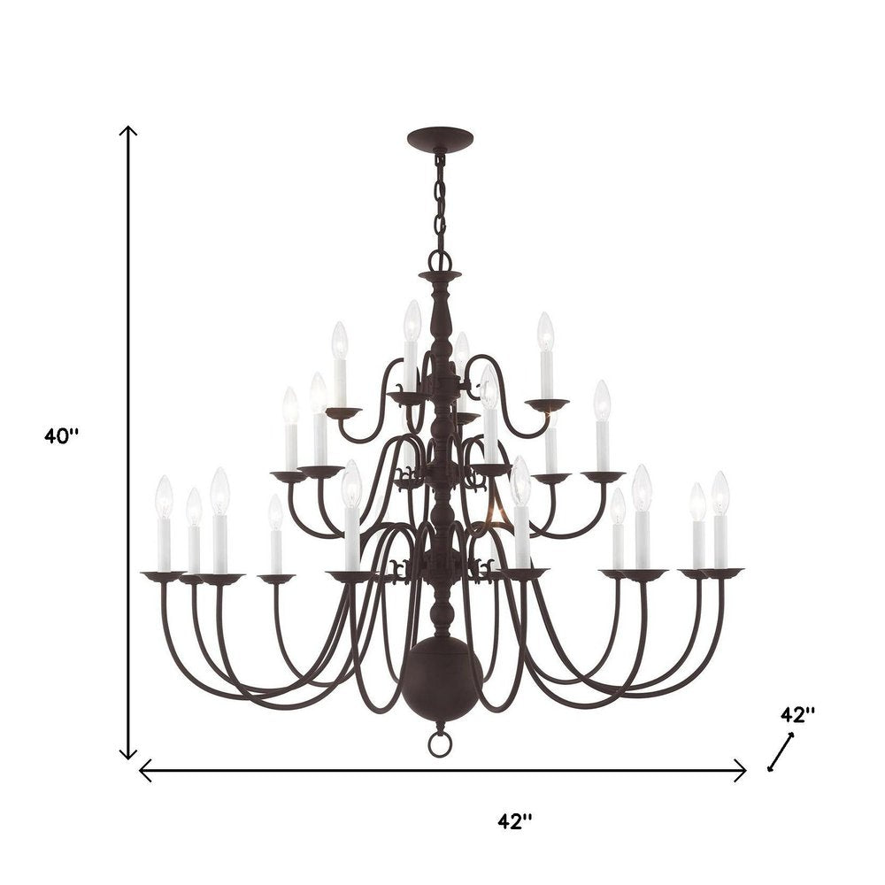 Bronze Multi Light Metal Dimmable Chandelier With Shades