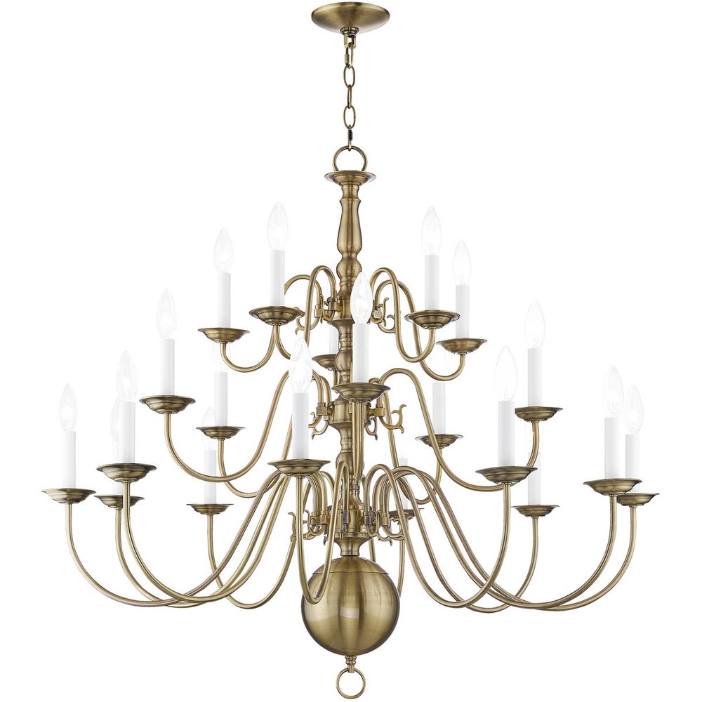 Antiqued Brass Multi Light Metal Dimmable Chandelier With Shades