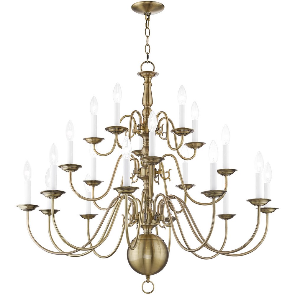 Antiqued Brass Multi Light Metal Dimmable Chandelier With Shades
