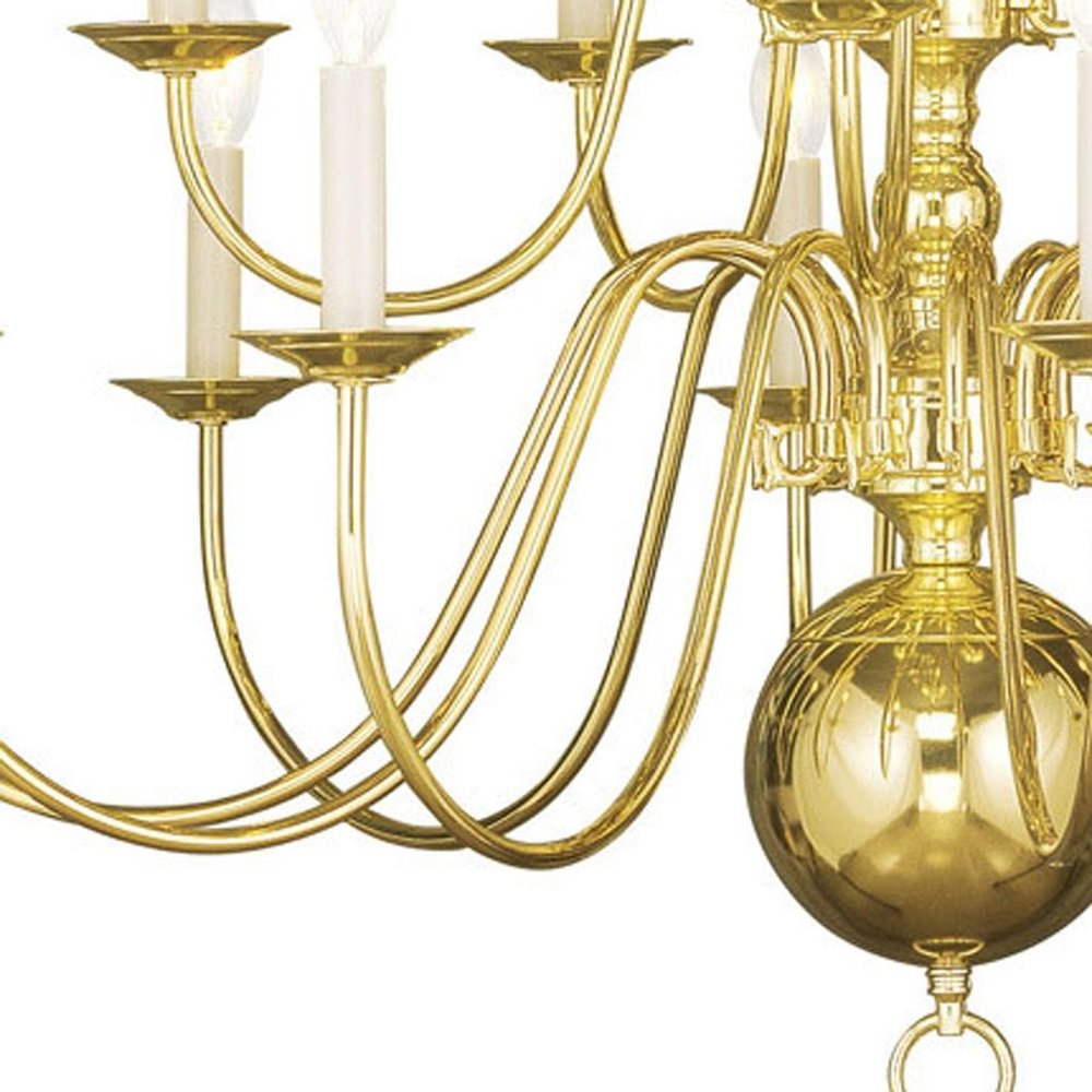 Brass Multi Light Metal Dimmable Chandelier With Shades