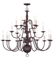 Bronze Multi Light Metal Dimmable Chandelier With Shades
