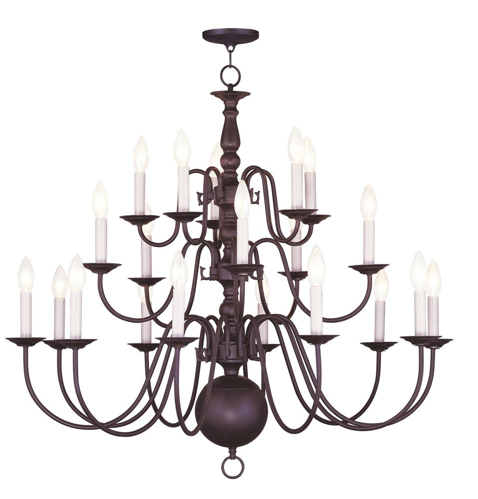 Bronze Multi Light Metal Dimmable Chandelier With Shades