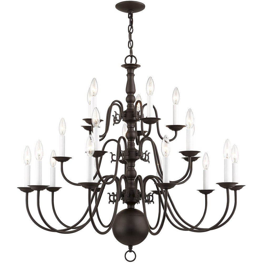 Bronze Multi Light Metal Dimmable Chandelier With Shades
