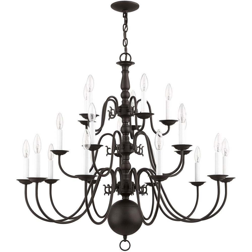 Bronze Multi Light Metal Dimmable Chandelier With Shades