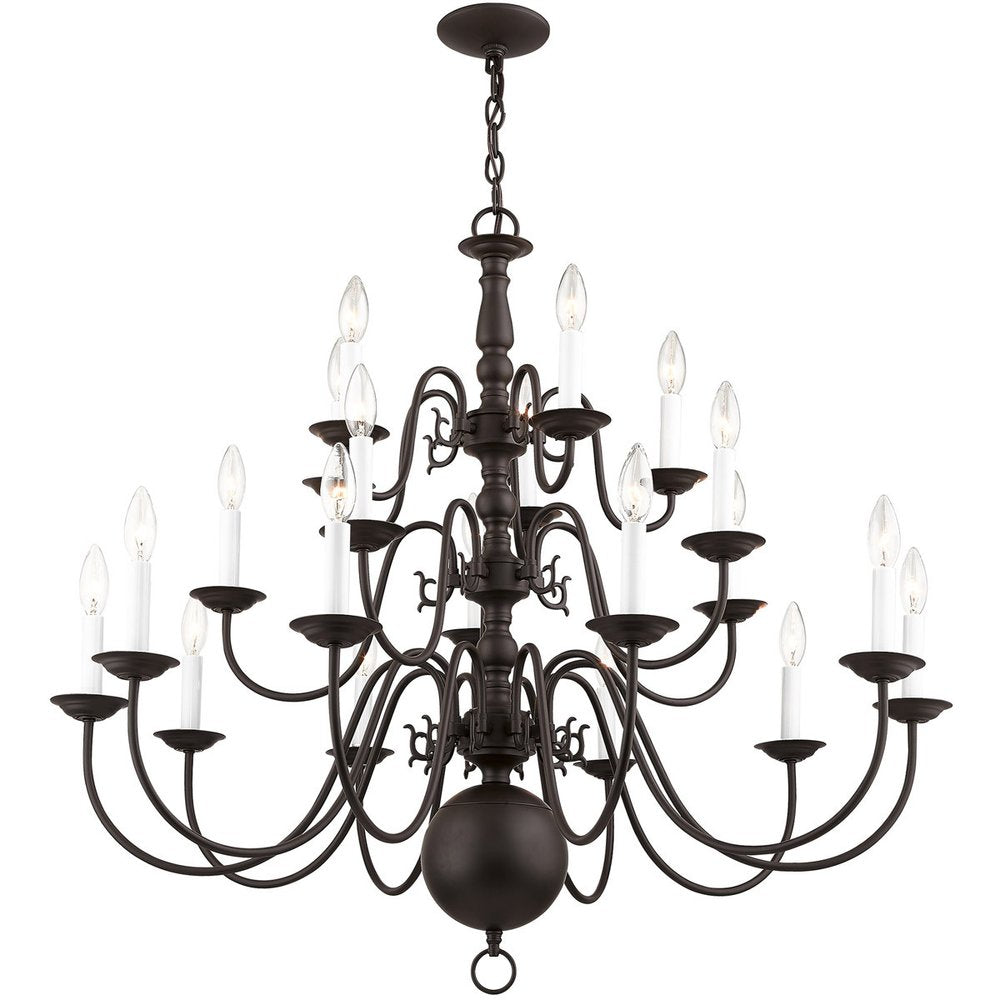 Bronze Multi Light Metal Dimmable Chandelier With Shades