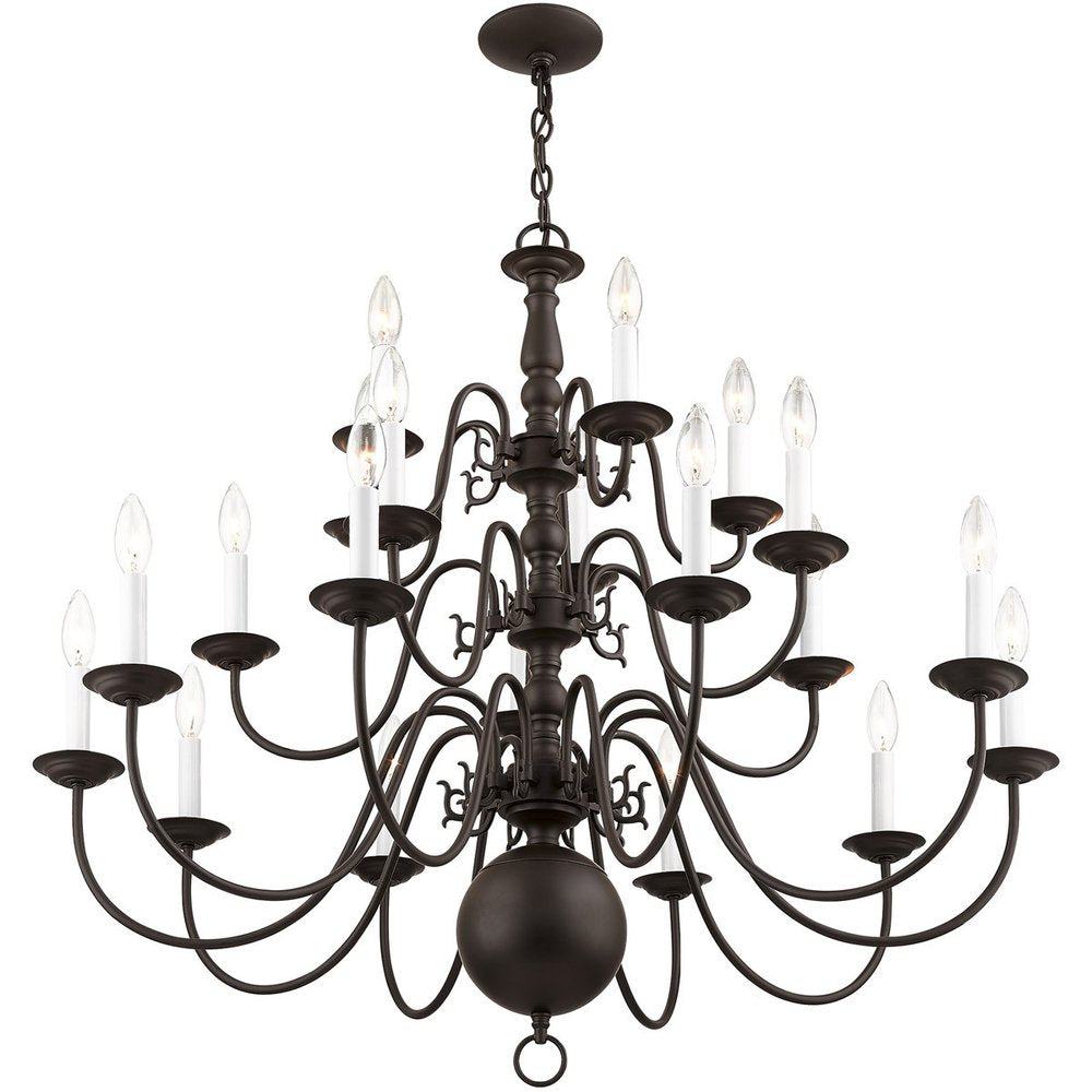 Bronze Multi Light Metal Dimmable Chandelier With Shades