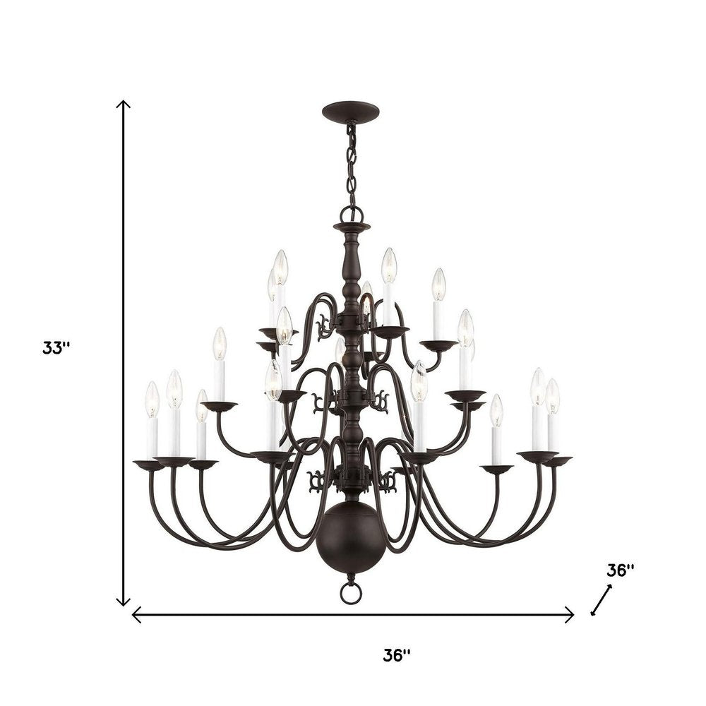 Bronze Multi Light Metal Dimmable Chandelier With Shades