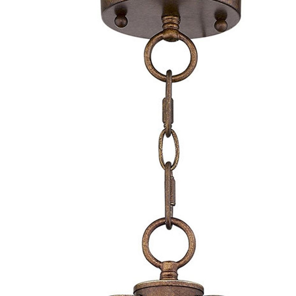 Bronze Four Light Metal Dimmable Chandelier With Shades