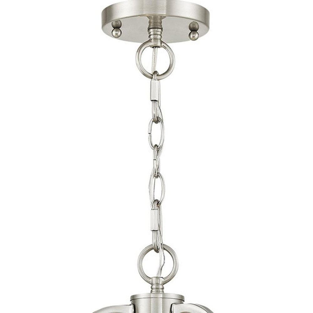 Nickel Four Light Metal Dimmable Chandelier With Shades