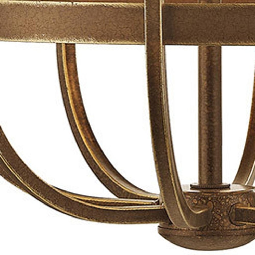 Bronze Eight Light Metal Dimmable Chandelier With Shades