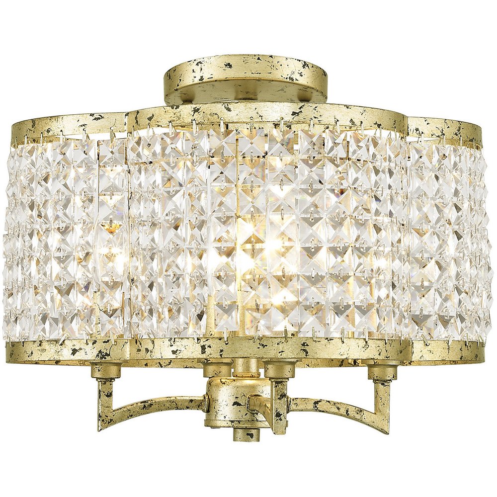 Gold Four Light Metal Dimmable Chandelier With Shades