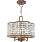 Bronze Four Light Metal Dimmable Chandelier With Shades