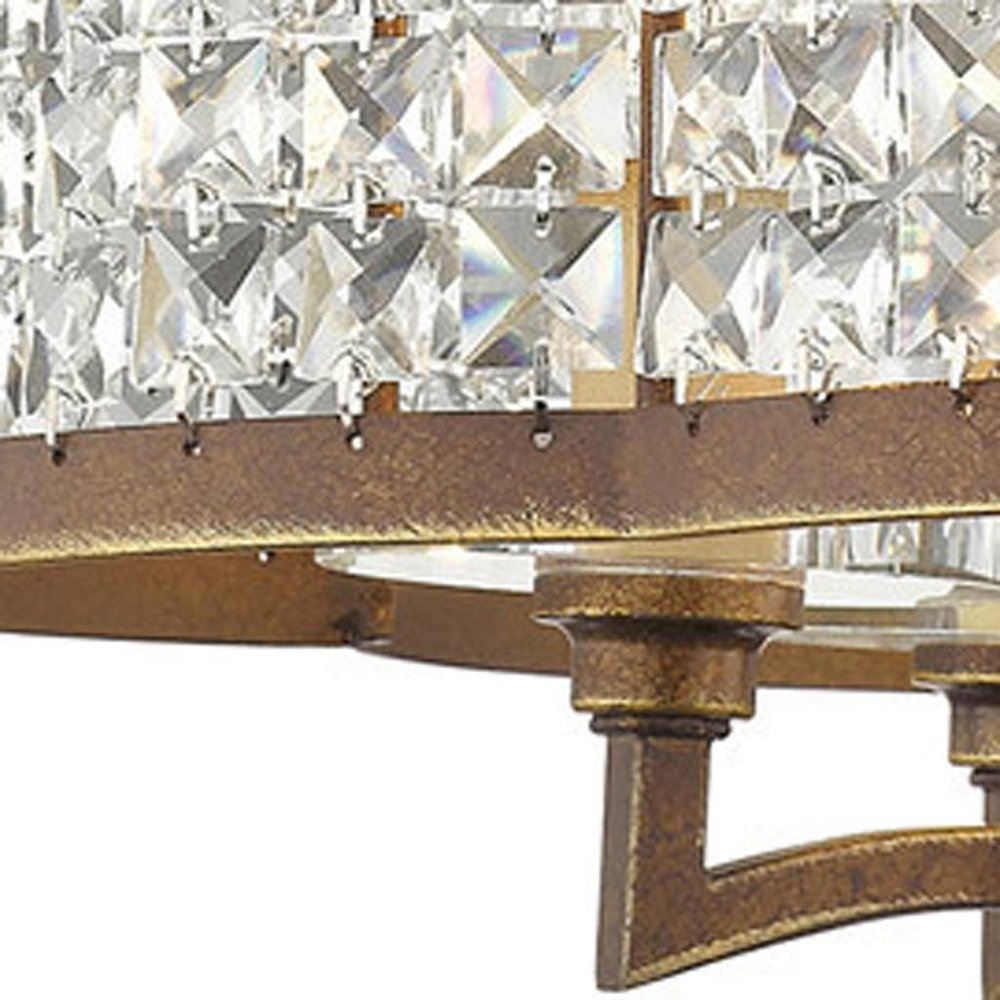 Bronze Four Light Metal Dimmable Chandelier With Shades