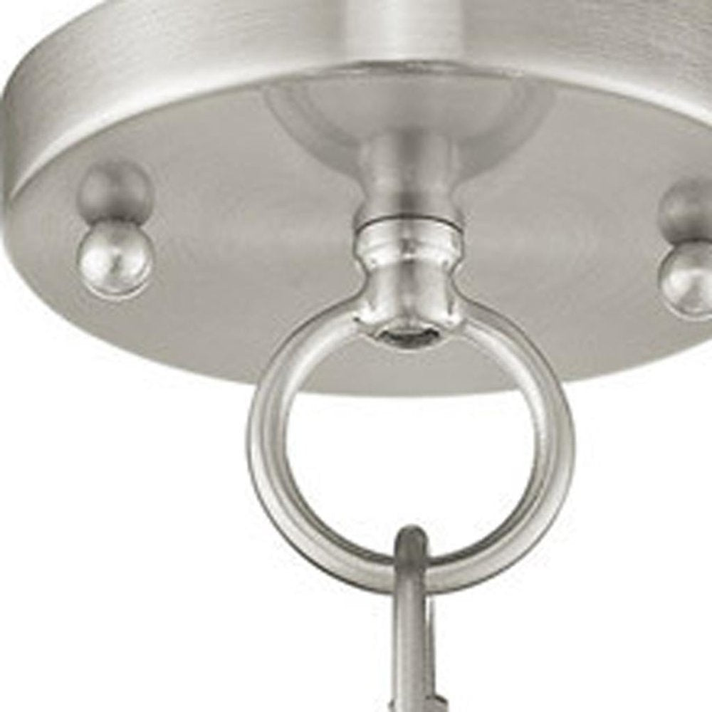 Nickel Four Light Metal Dimmable Chandelier With Shades