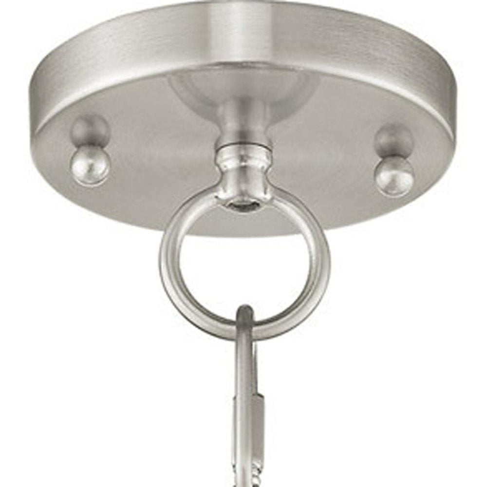 Nickel Four Light Metal Dimmable Chandelier With Shades