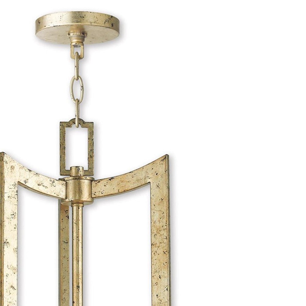 Gold Six Light Metal Dimmable Chandelier With Shades