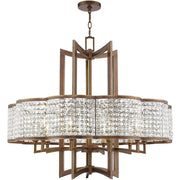 Bronze Ten Light Metal Dimmable Chandelier With Shades