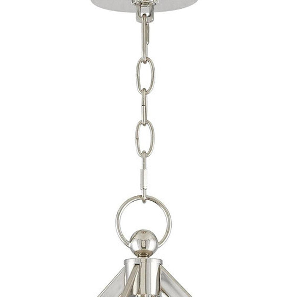 Nickel Four Light Metal Dimmable Chandelier With Shades
