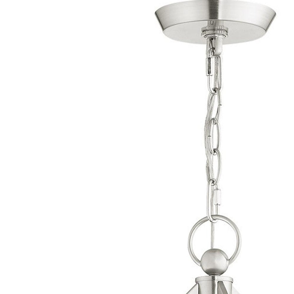 Nickel Four Light Metal Dimmable Chandelier With Shades